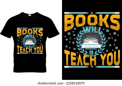 Books Typography vector T-shirt Design Print