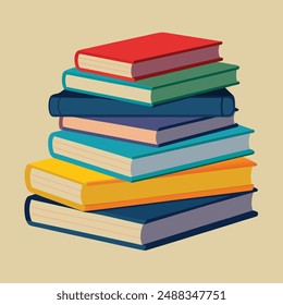 Books vector art illustration, stack