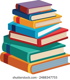 Books vector art illustration, stack