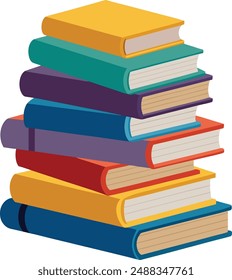 Books vector art illustration, stack