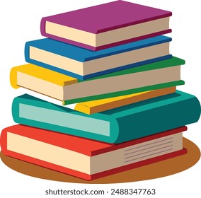 Books vector art illustration, stack