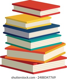 Books vector art illustration, stack