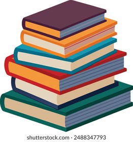 Books vector art illustration, stack