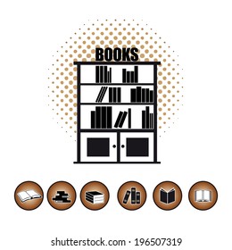 Books vector. Black and brown