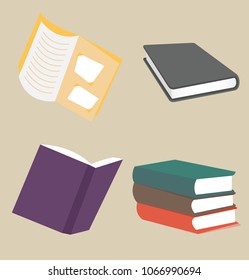 Books vector collection concepts in flat style