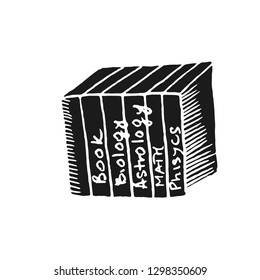 books vector doodle sketch isolated on white background
