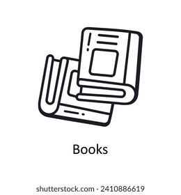 Books vector filled outline doodle Design illustration. Symbol on White background EPS 10 File
