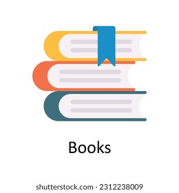 Bücher Vektorflache Illustration Design. Bildungs- und Lernsymbol auf weißem Hintergrund EPS10-Datei