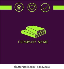 books vector flat icon. design logo