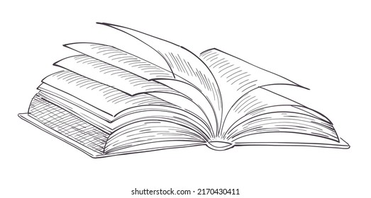 Books vector hand drawn illustration sketch style