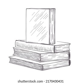 Books vector hand drawn illustration sketch style