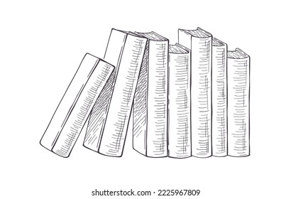 Books vector hand drawn illustration sketch style