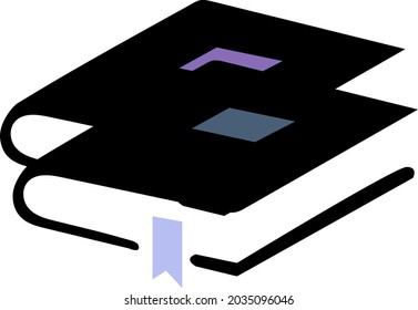 Libros de diseño de iconos vectoriales en azul negro