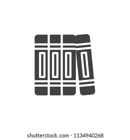 Books vector icon. filled flat sign for mobile concept and web design. Standing books simple solid icon. Symbol, logo illustration. Pixel perfect vector graphics