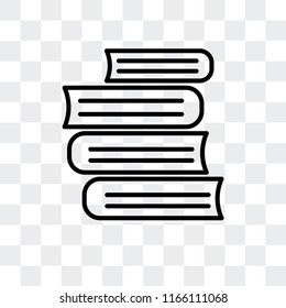 Books vector icon isolated on transparent background, Books logo concept