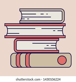 Books vector icon, logo, avatar of social networks, album cover.