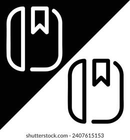 Books vector icon, Outline style, isolated on Black and White Background.