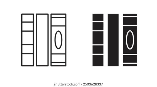 Books vector icon in solid and outline style