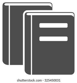 Books vector icon. Style is flat symbol, gray color, rounded angles, white background.