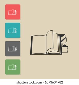 Books - vector icon. Symbol for web, infographics, print design and mobile UX/UI kit. Vector illustration, EPS10.