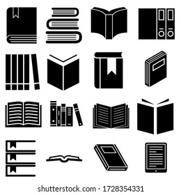 Books vector icons set. Book icon. library illustration symbol collection. Education logo or sign.