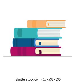 Libros. Ilustración vectorial aislada en un fondo blanco. Estilo de dibujo plano. De vuelta a la escuela.