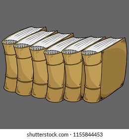 Books. Vector illustration of a stack of books. Hand drawn book.