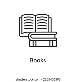 Books vector outline Icon Design illustration. Miscellaneous Symbol on White background EPS 10 File