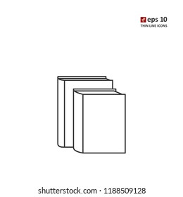 Books - vector thin line icon on white background. Symbol for web, infographics, print design and mobile UX/UI kit. Vector illustration, EPS10.