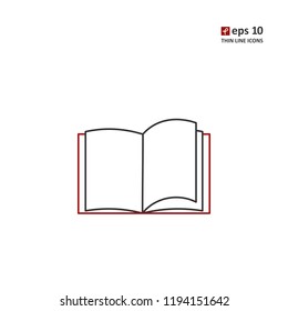Books - vector thin line icon on white background. Symbol for web, infographics, print design and mobile UX/UI kit. Vector illustration, EPS10.