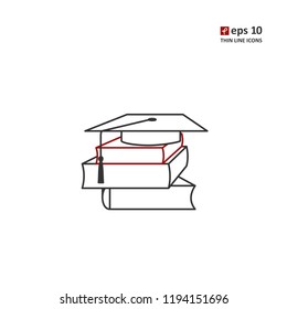 Books - vector thin line icon on white background. Symbol for web, infographics, print design and mobile UX/UI kit. Vector illustration, EPS10.