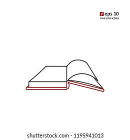 Books - vector thin line icon on white background. Symbol for web, infographics, print design and mobile UX/UI kit. Vector illustration, EPS10.