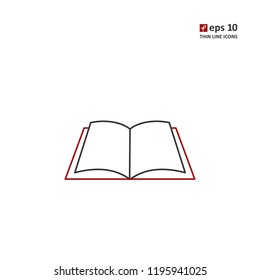 Books - vector thin line icon on white background. Symbol for web, infographics, print design and mobile UX/UI kit. Vector illustration, EPS10.