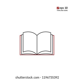 Books - vector thin line icon on white background. Symbol for web, infographics, print design and mobile UX/UI kit. Vector illustration, EPS10.