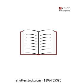 Books - vector thin line icon on white background. Symbol for web, infographics, print design and mobile UX/UI kit. Vector illustration, EPS10.