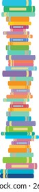 Books in vertical line