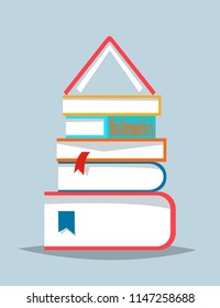 Books.Back to school.Cartoon vector illustration.