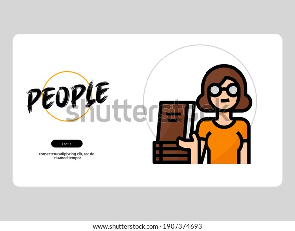 Bookseller Avatar On White Background Very Stock Vector (Royalty Free ...