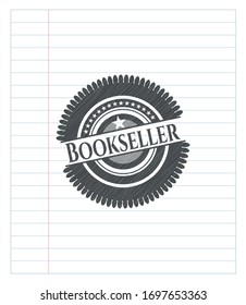Bookseller pencil draw. Vector Illustration. Detailed.