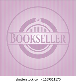 Bookseller realistic pink emblem
