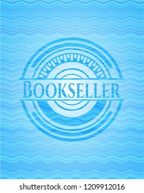 Bookseller water wave representation emblem background.