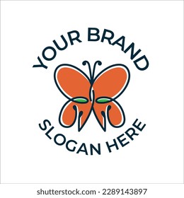 book-shaped butterfly vector logo template premium