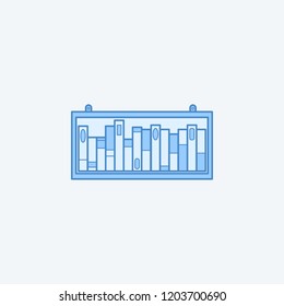 bookshelf 2 colored line icon. Simple dark and light blue element illustration. bookshelf concept outline symbol design from education set