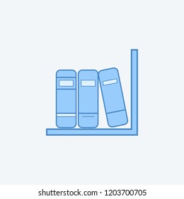 bookshelf 2 colored line icon. Simple dark and light blue element illustration. bookshelf concept outline symbol design from education set