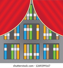 bookshelf background illustration