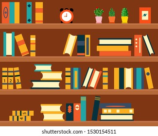 bookshelf background for your design about education concept