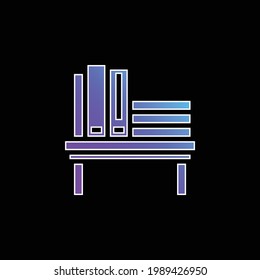 Icono de vector de gradiente azul de biblioteca