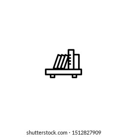 Bookshelf, bookcase line icon design. Library.