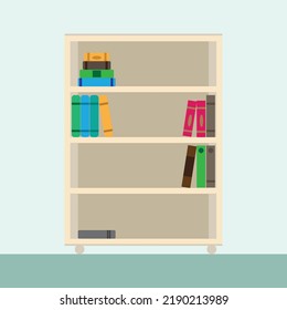bookshelf bookcase store library education information study shelf vector illustration