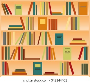 Bookshelf with books.